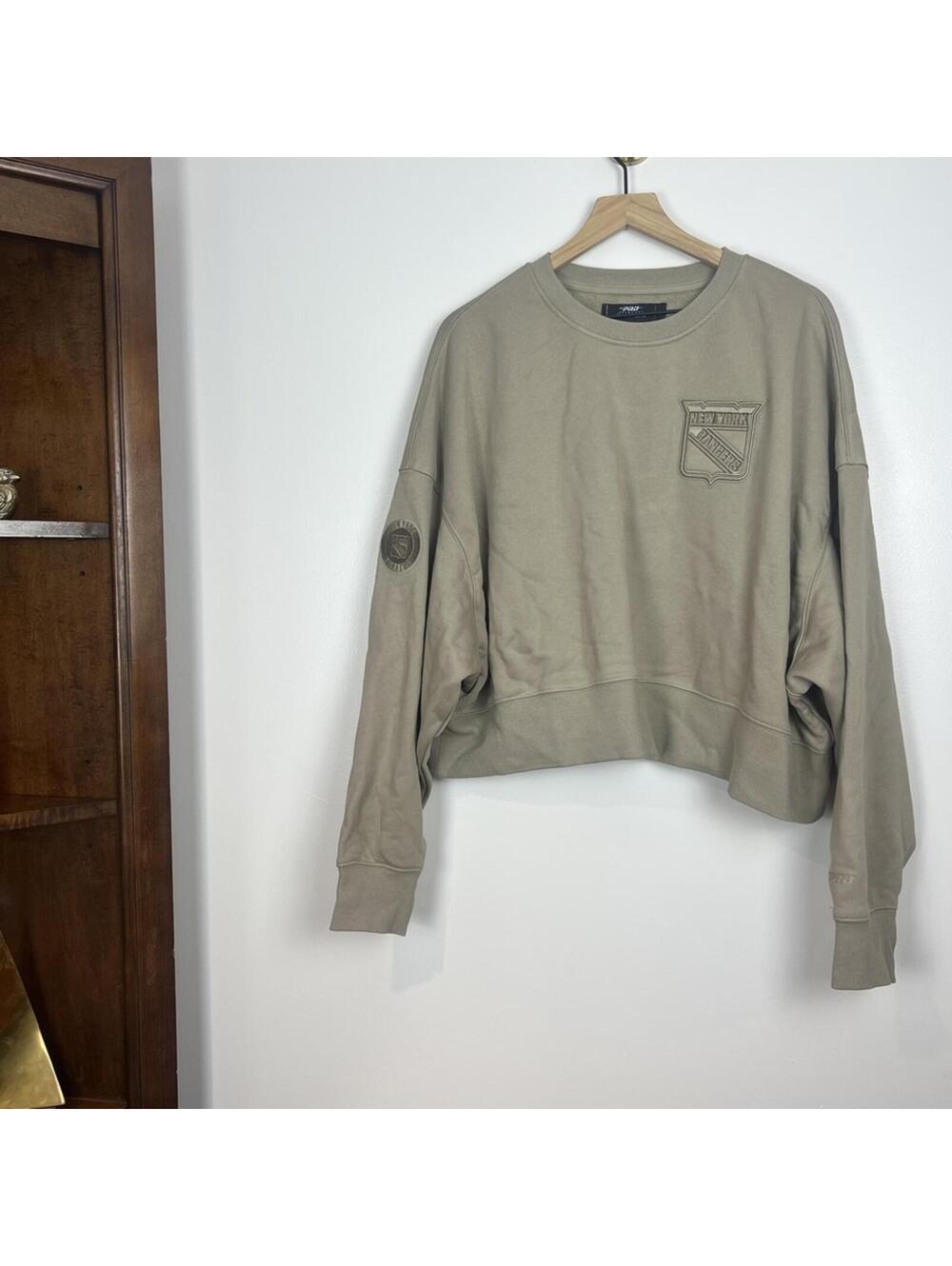 NWOT NY Rangers Pro Standard Cropped Crewneck Sweatshirt Beige L